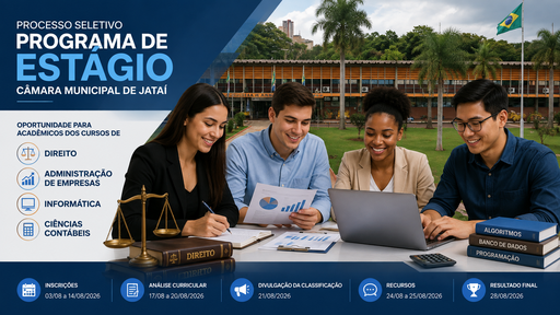 Estudantes de direito, ciências contábeis, informática e administração de empresas serão contemplados