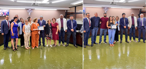 Lígia Santos e Galeno Godoy Garcia receberam moções de aplausos