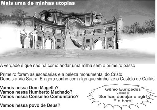 Vereador enviou requerimento com sugestão de como poderia ser a obra que seria construída no início da escadaria do monumento do Cristo Redentor