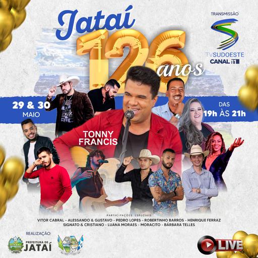 Duas lives com artistas locais, dias 29 e 30, comemoram aniversário de Jataí