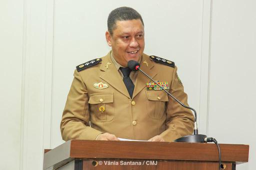 Major Antônio Filho durante seu pronunciamento